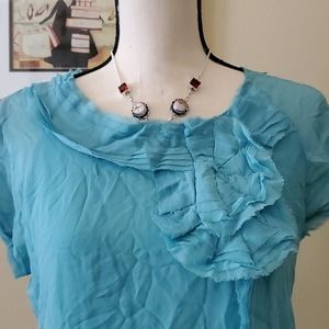 100% Silk Talbots Crinkled Blouse (EASTER!!!)